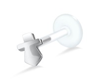 Knife Shaped Labret Silver Push-in LA-73